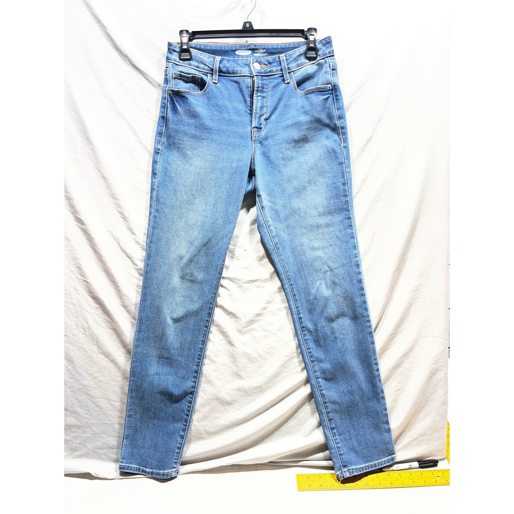 Old Navy Power Slim Straight High Rise Jeans Womens 4‎ Medium Wash Stretch Denim